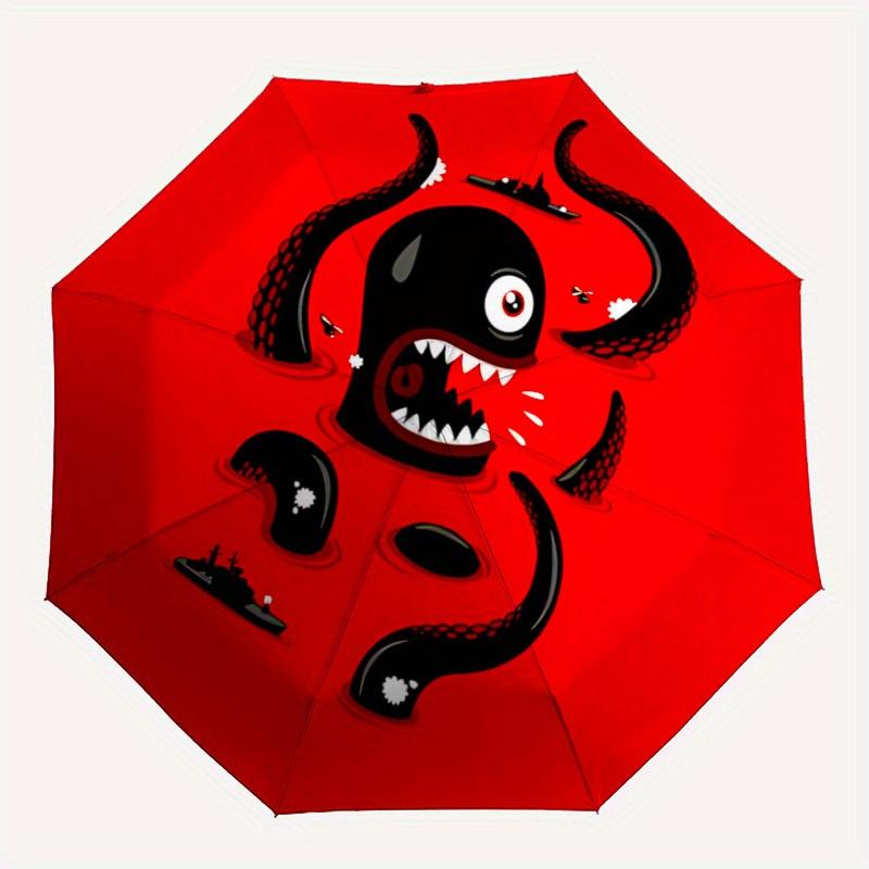 

1pc Monster Sea Automatic Open/Close Umbrella, Portable Folding Umbrella for Travel, Themed Events, It is suitable as a gift for various festivals, Ou