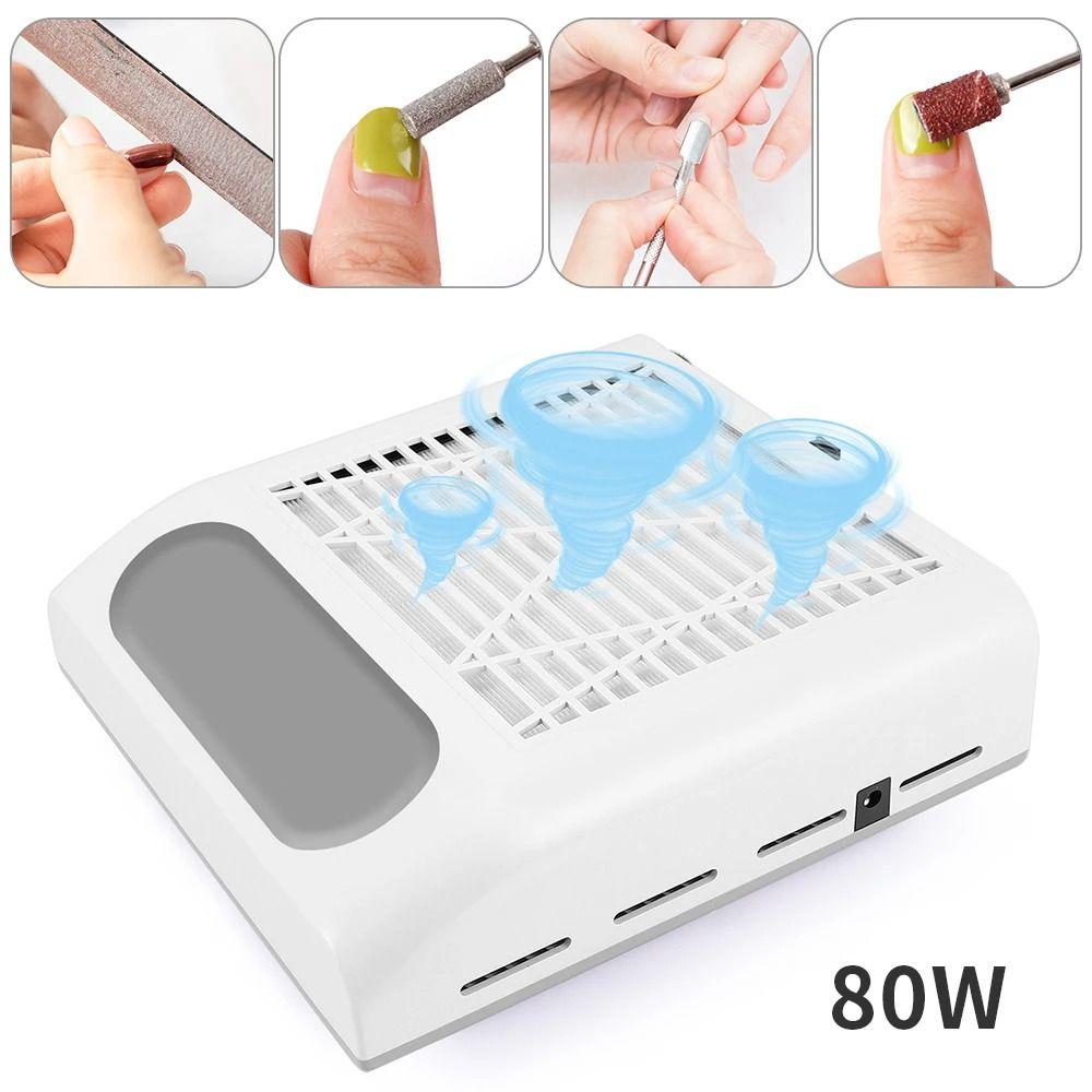 Removable Filter Screen Nail Dust Collector 80W Manicure Machine Tools UV Gel Polish Dust Fans DIY