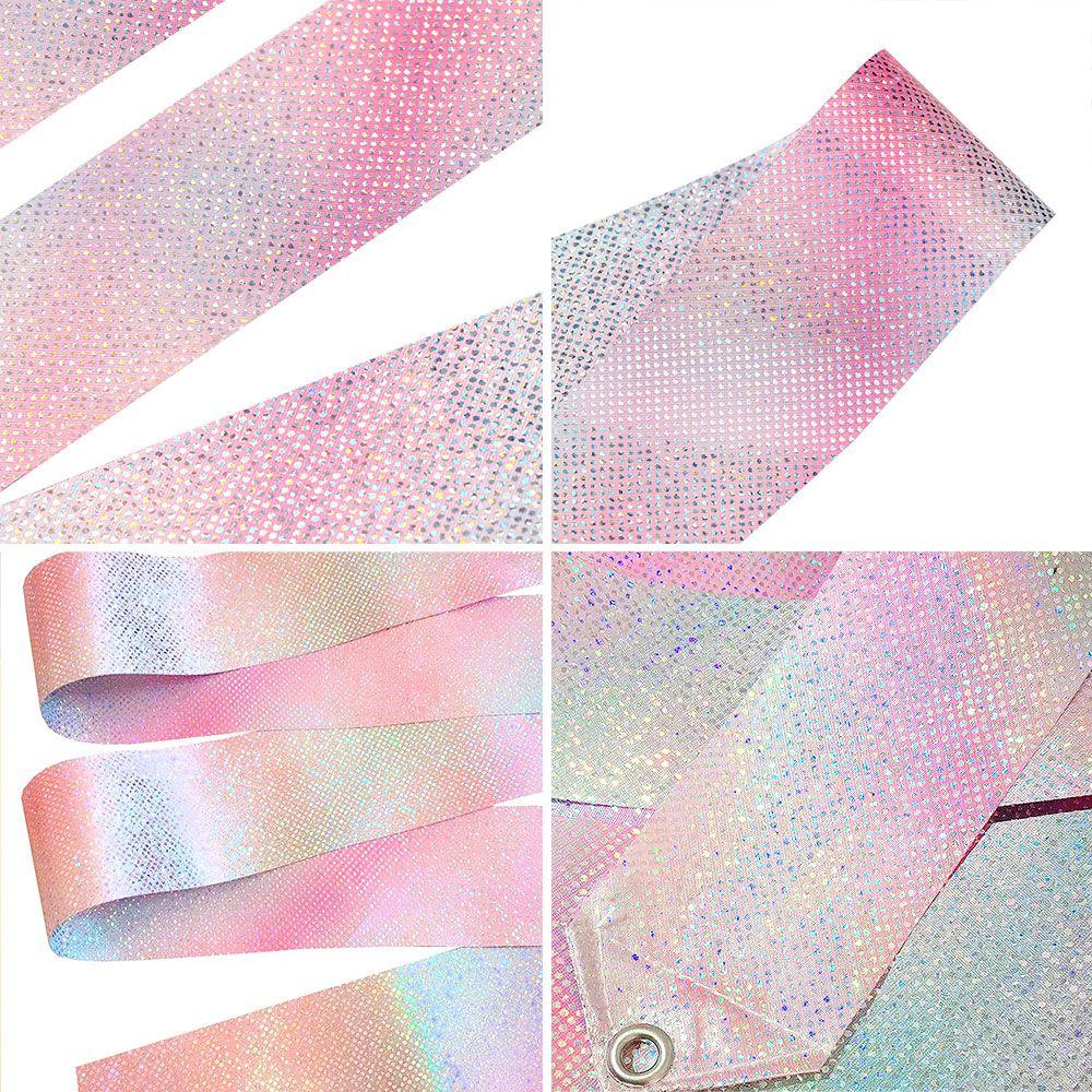 FLASHING GLITTER DANCE Ribbon Gymnastics Ballet Twirling Stick (2m