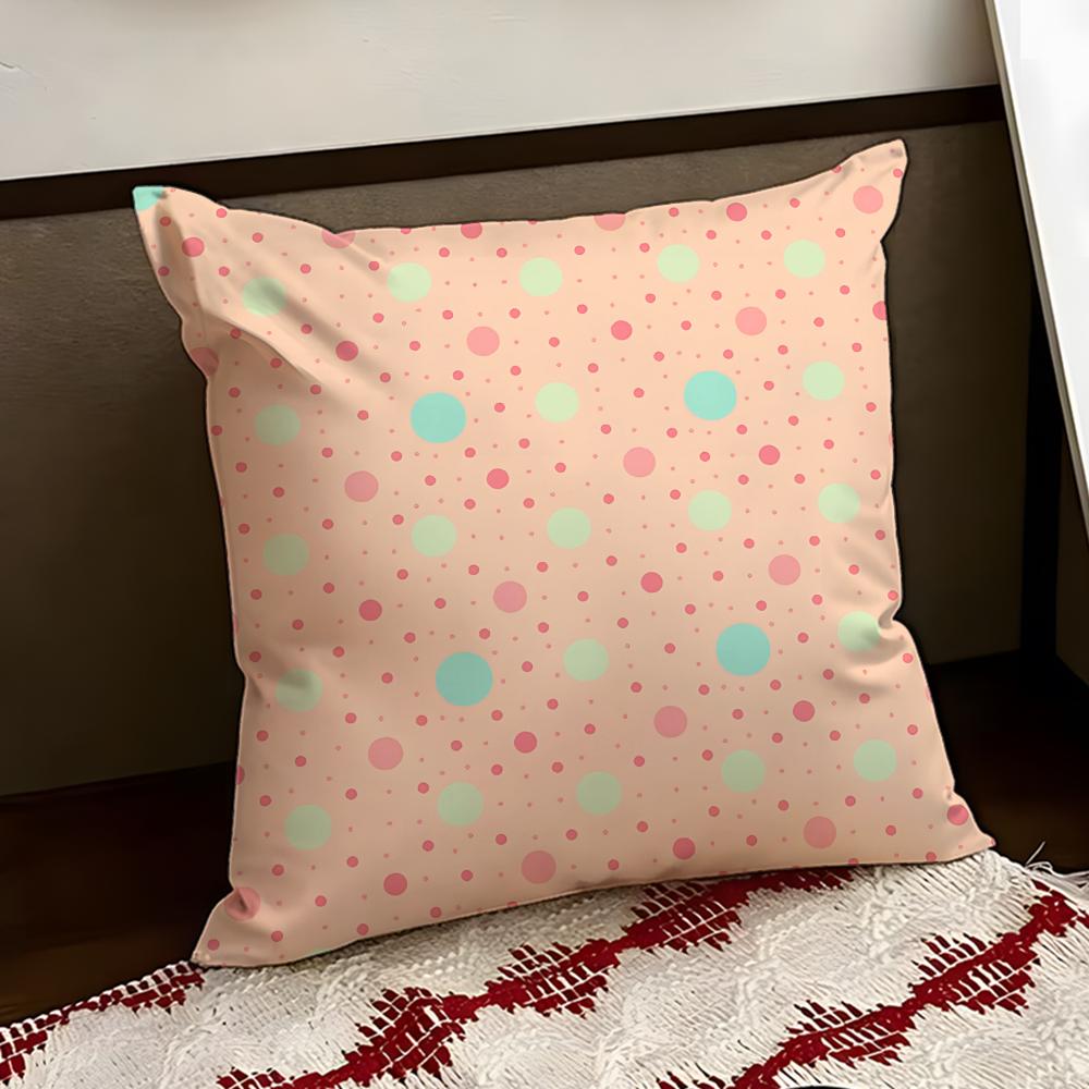 Dizzying polka dot Cushion Cover Reversible Soft Durable Pillow Cover Home Car MultiScene Use for Daily Comfort