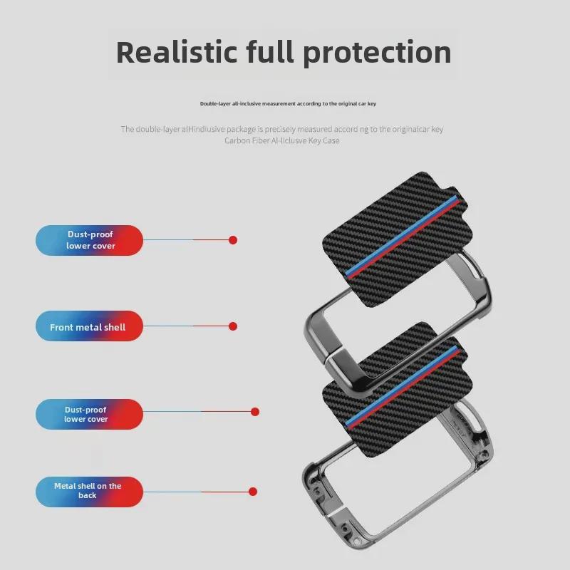 Carbon Fiber Metal Shell Key Cover for Polestar 1 & 2