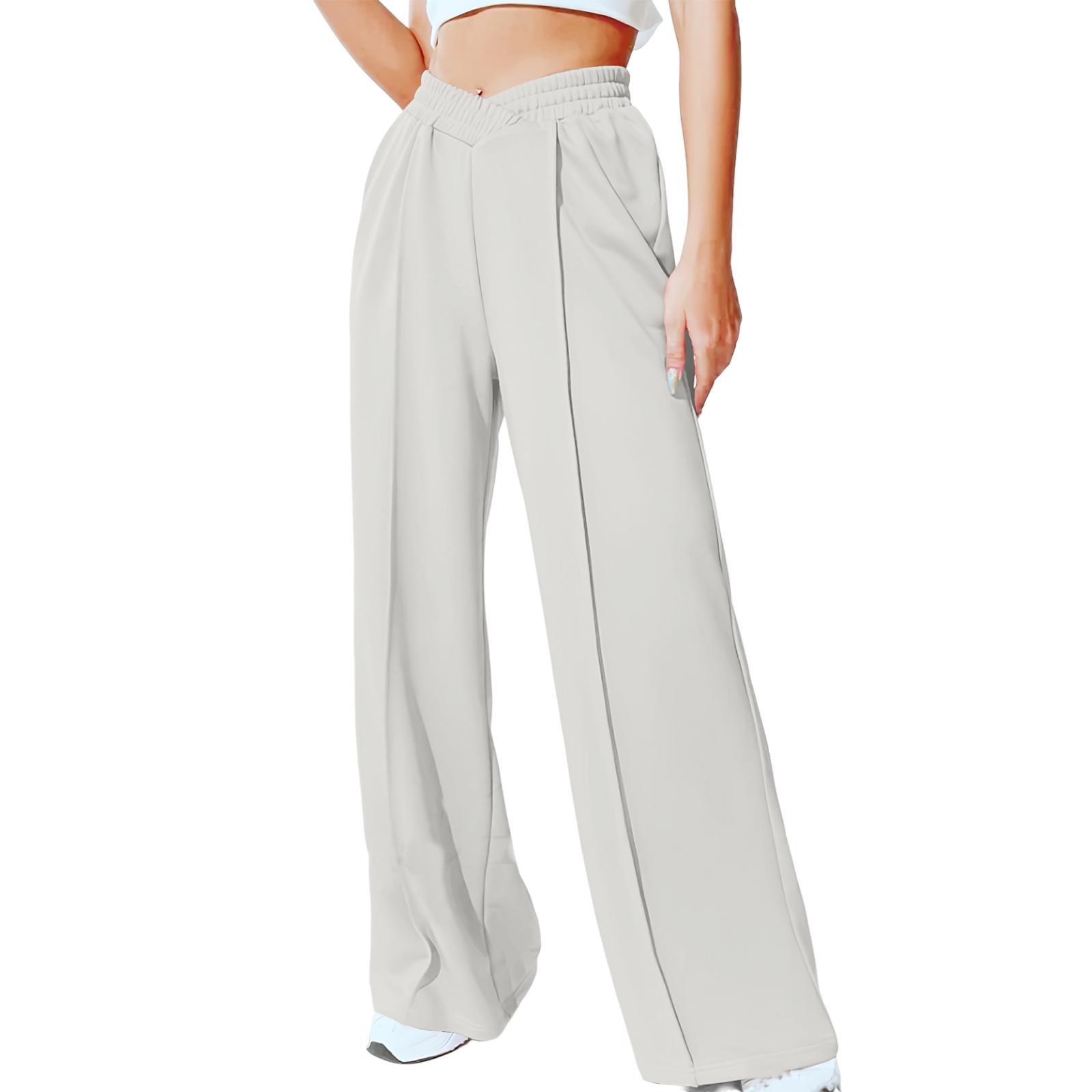 

Women Loose Fit Casual Long Pants Comfortable Home Lounge Wide Leg Trousers Relaxed Style for Daily Wear M
