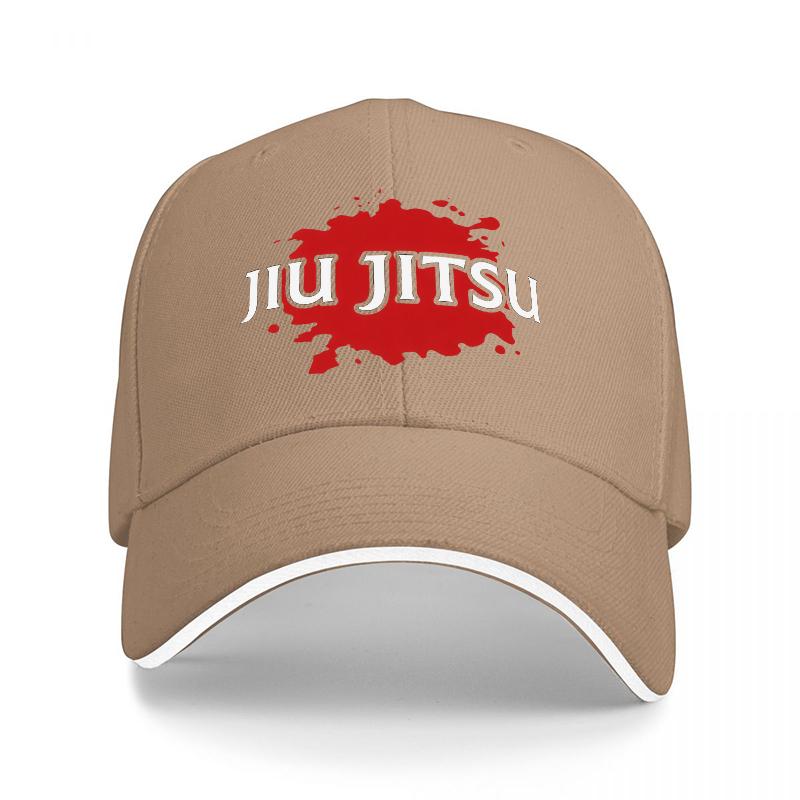 JIU JITSU BLOOD SPLASH LOGO BASEBALL CAP BLACK WITH WHITE TRIM SPORTY DESIGN FOR UnisexS AND WomenS FAN ACCESSORIES
