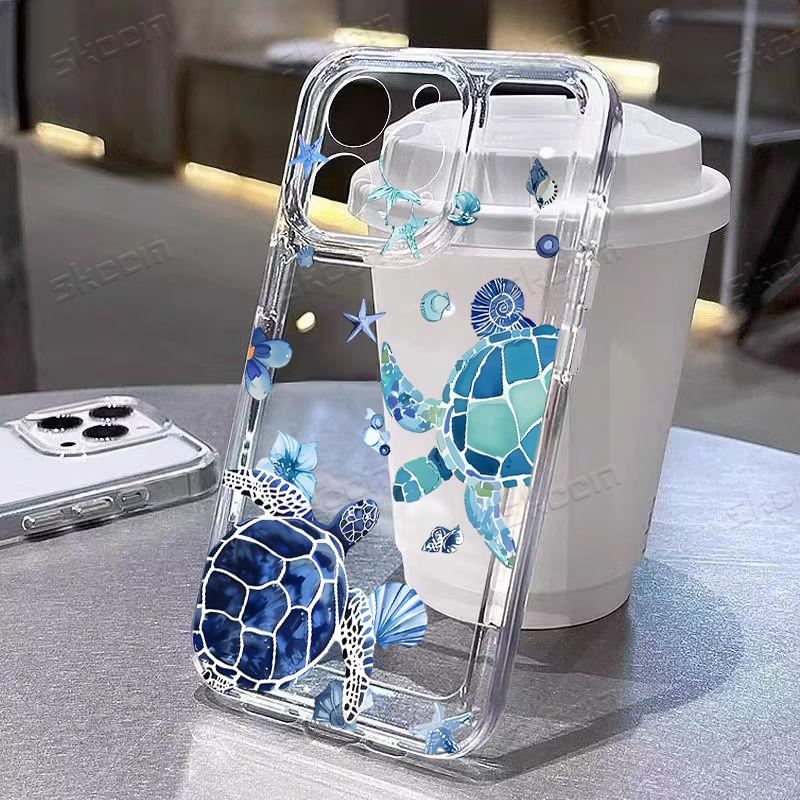 

Cute Turtle Pattern Phone Case For iPhone 17 Pro Max 16 15 Pro 14 13 12 11 XR XS 17Air 16 Plus Clear Bumper Cover iPhone XS Max
