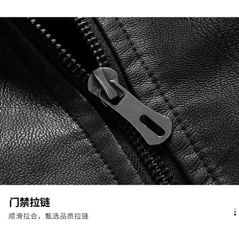Plus Size Men S Pu Leather Jacket Fall Fashion Lapel Zip Coat