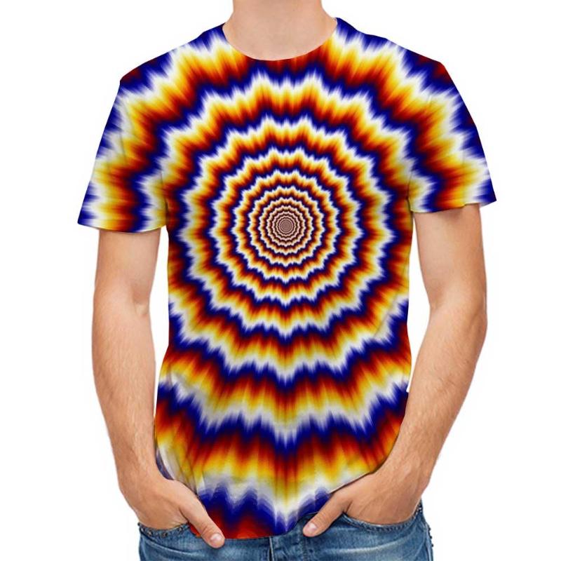Colorful Vortex Tie-dye Pattern Printing 3D T Shirt for Men and Women Short Sleeve T Unisex Fashion O Neck Casual Men's Clothing