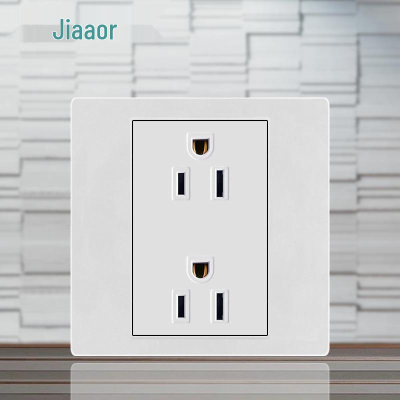 86 Typ Amerikanischer Standard Schalter- und Steckdosenpanel mit Doppel-USB & Typ-C, 3-Loch-Stecker für Japan & Taiwan, Unterputzmontage