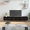 Vidaxl TV Cabinet, Black, 150X36X30 Cm, Wood-Based Material