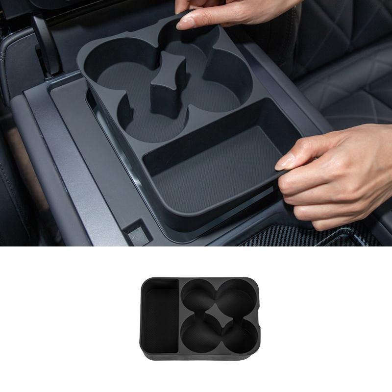 

Для BYD Leopard 8 Denza B8 2025+ Холодильник центральной консоли Силиконовый ящик для хранения Коврик для хранения Фиксирующая противоскользящая накладка Аксессуары чёрный