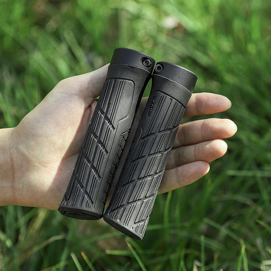 Mountain Bike Handlebar Grips Cycling Handlebar Sleeve with Aluminium Locks Nonslip Cycling Handle Grips Easily Install