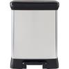 Rectangle Trash Can - DECO BIN - - 50L - Elegant Design - 39 X 29 X 51 Cm - Metallic Grey