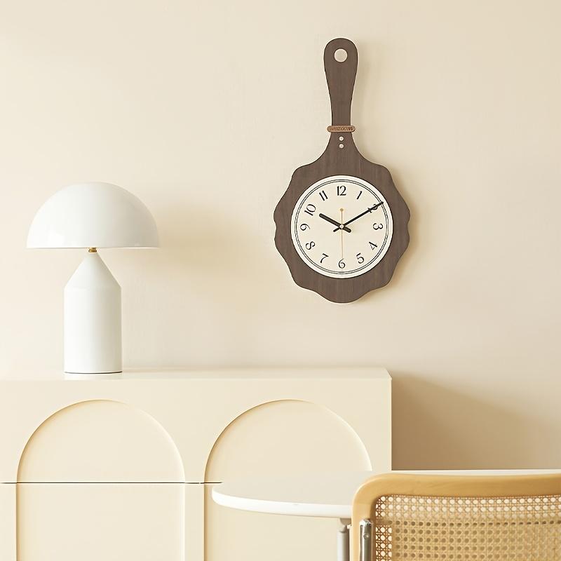 Vintage Inspired Wall Clock with Wooden Frame White Dial, Black Numbers Hands, Silent Operation, Perfect for Kitchen Dining Areas, Kitchen Wall Clock