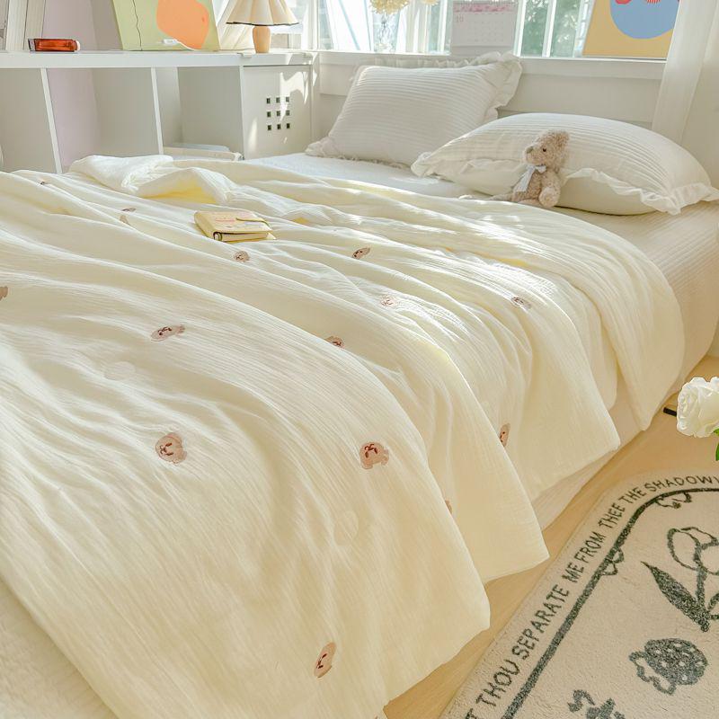 

Літня ковдра з подвійного шару жатої марлі класу А для мами та дитини - Соєве волокно, Можна прати в машині Ковдра для кондиціонера, Ідеальний подарунок 100*150cm Children