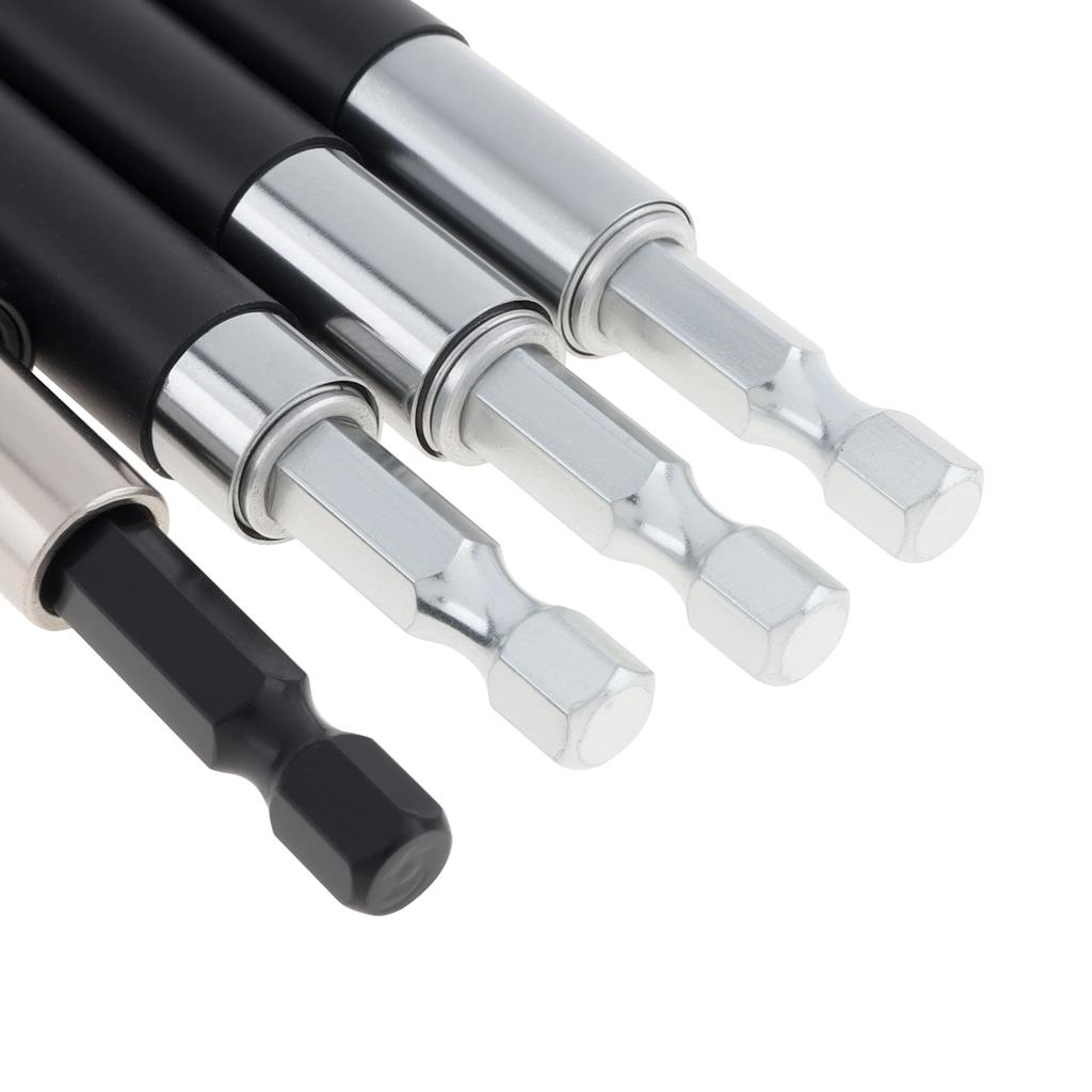 2pcs/4pcs 60mm-140mm Scalable Magnetic Screw Drive Guide Drill Bit for Nuts Drill and Handheld Driver, 1/4 Inch Hex Shank Extension Adapter