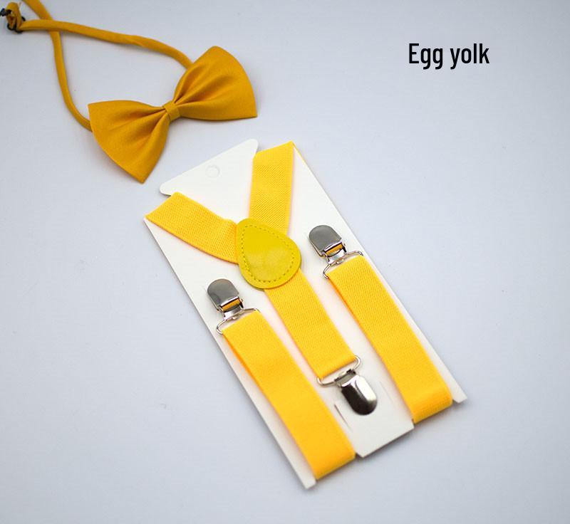 Unisex Kids' Y-Shape Suspenders & Bow Tie Set – 3-Clip Design for Boys & Girls