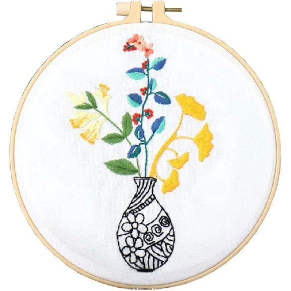 1 Set Full Range of Embroidery Starter Kit with Pattern, Stamped Embroidery Kit - DIY Beginner Starter Kit for Art Craft Handy Sewing for Beginner