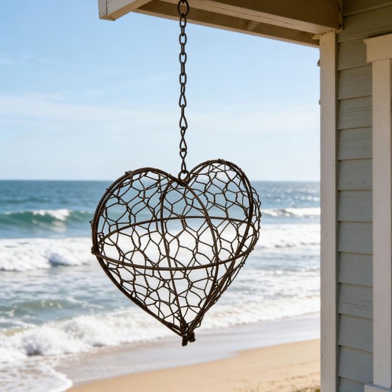 Elegant Metal Heart Bird House For Outside Placement Bird Nesting Heart Outdoor Yard Art