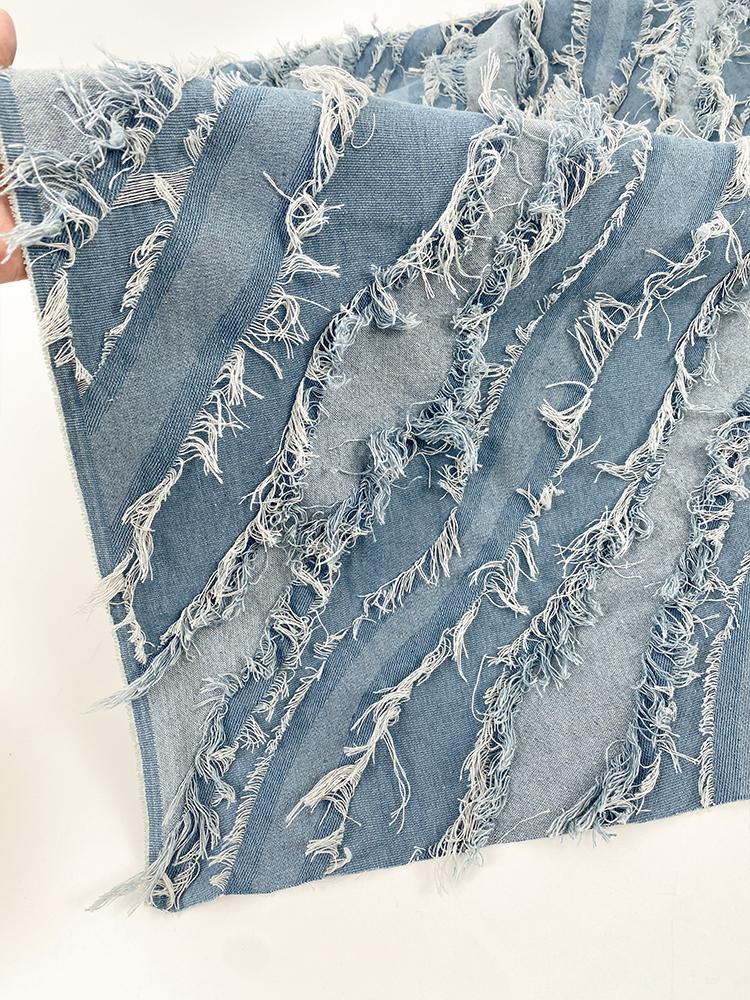 Vysoce kvalitní praná džínovina s výšivkou pro oblečení Zesílený šicí materiál Domácí houbový polštářek DIY ruční práce