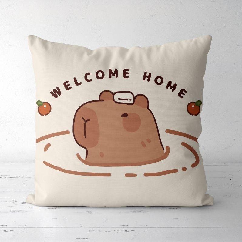 Cute Kapibara Capybara Cartoon Two-dimensional Pillowcase Children's Bedroom Sofa Cushion Cover Nap Pillow Cover