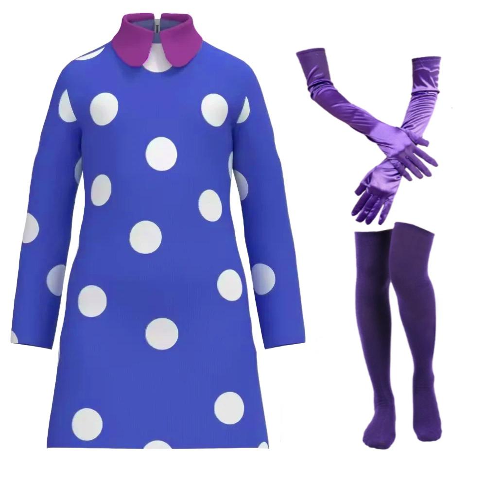 Movie Inside Joy Cosplay Envy Costume Anxiety Disgust Disguise Dress Socks for Adult Halloween Carnival Party Clothes Roleplay
