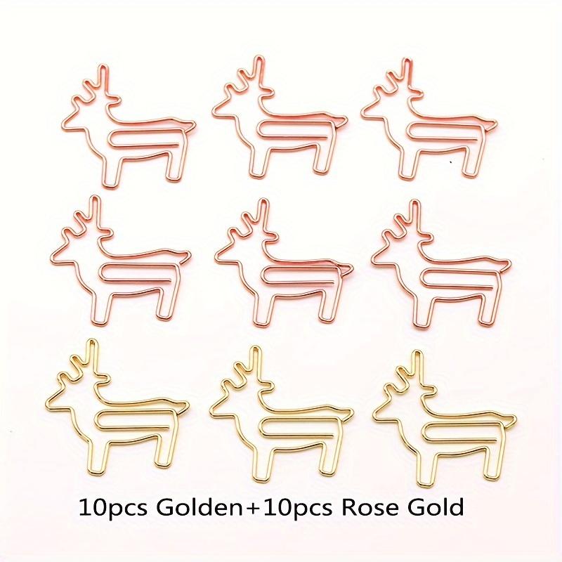 

20 шт. креативные скрепки для бумаги, симпатичные закладки, золотистые розово-золотые скрепки для документов, офисные принадлежности 20pcs