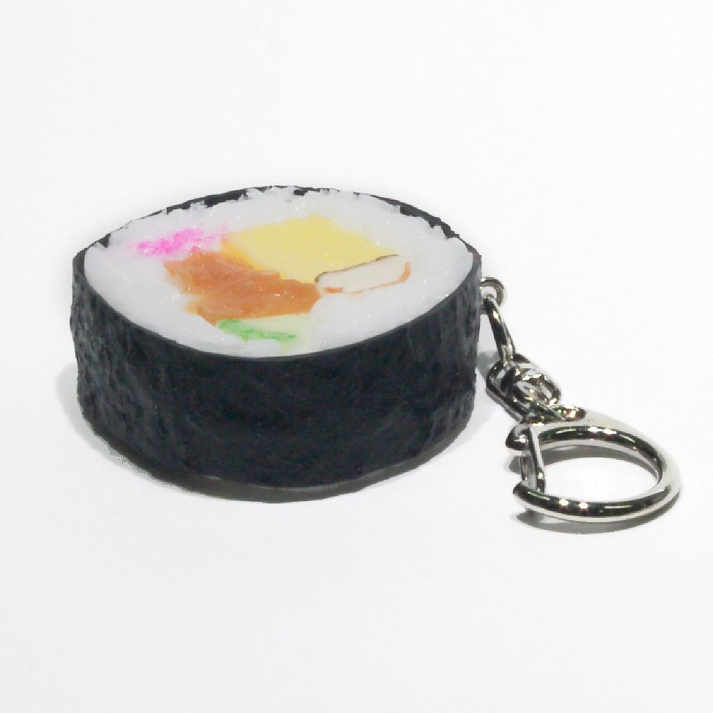 Coconut Accessories Rolled Sushi Food Sample Keychain - Realistic Japanese Sushi Replica Model 041TK, PVC Charm