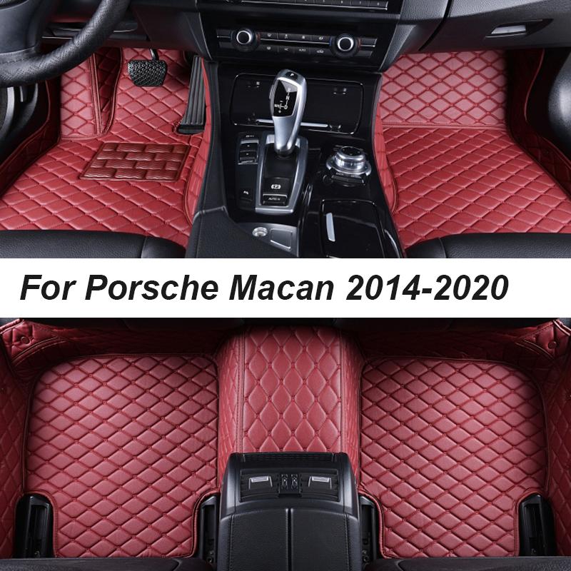 

Автомобильные коврики для Porsche Macan 2014-2020, дропшиппинг, центральные аксессуары для интерьера, 100% подходят, кожаные ковры, коврики для ног