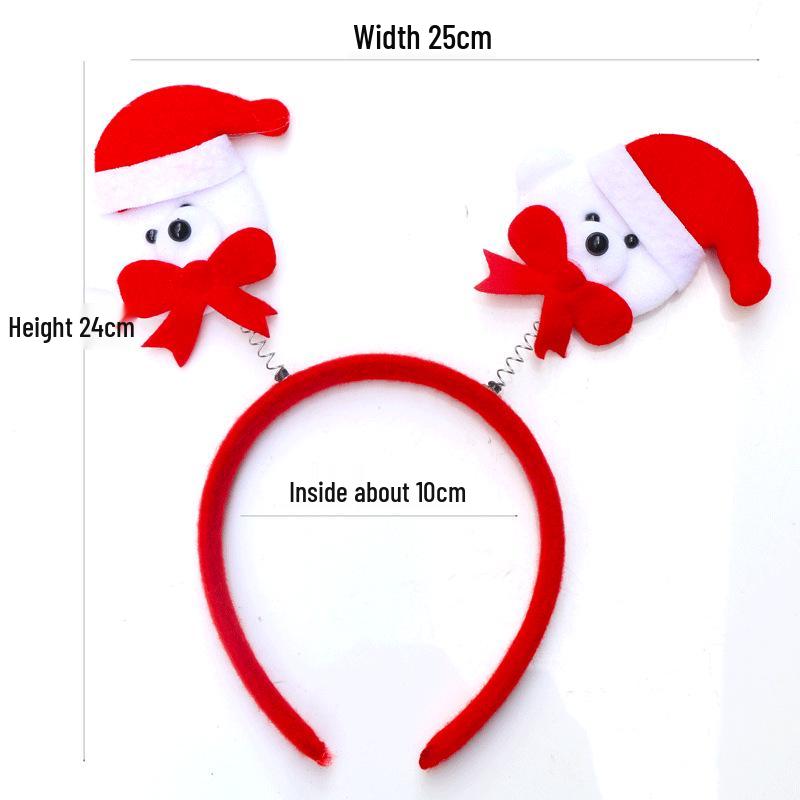 Christmas Headband: Santa, Snowman & Reindeer Antlers for Kids' Party