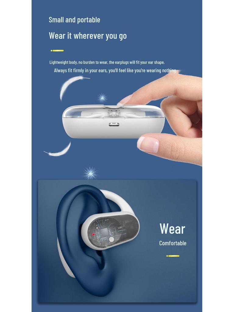 OWS High-End Bone Conduction Bluetooth Headset with Digital Display