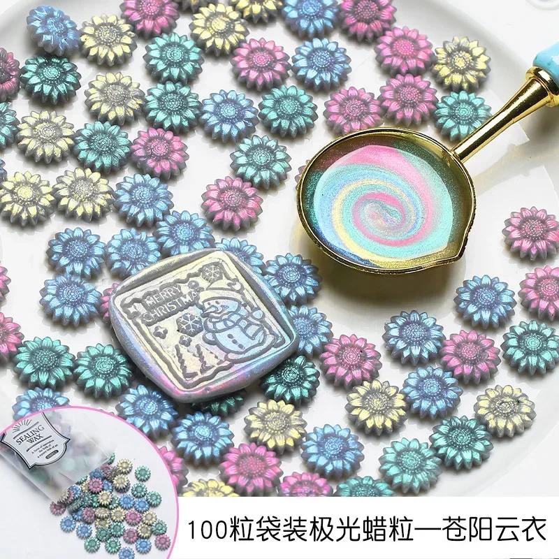 New 500g Aurora Sealing Wax Particles Sunflower Colorful Wax Material DIY Hand Account Invitation Greeting Card Making