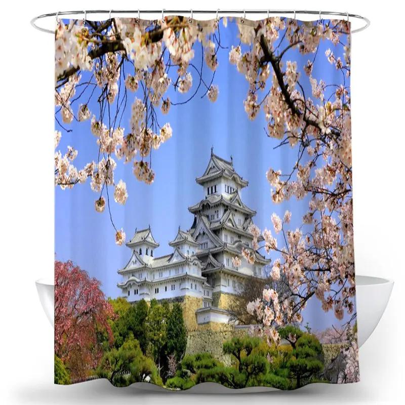 

Bustling City Night Scenery Shower Curtains Famous Building Sunset Modern Home Decor Screen With Hooks Bathroom Shower Curtain W60H190(CM)-1 Pcs