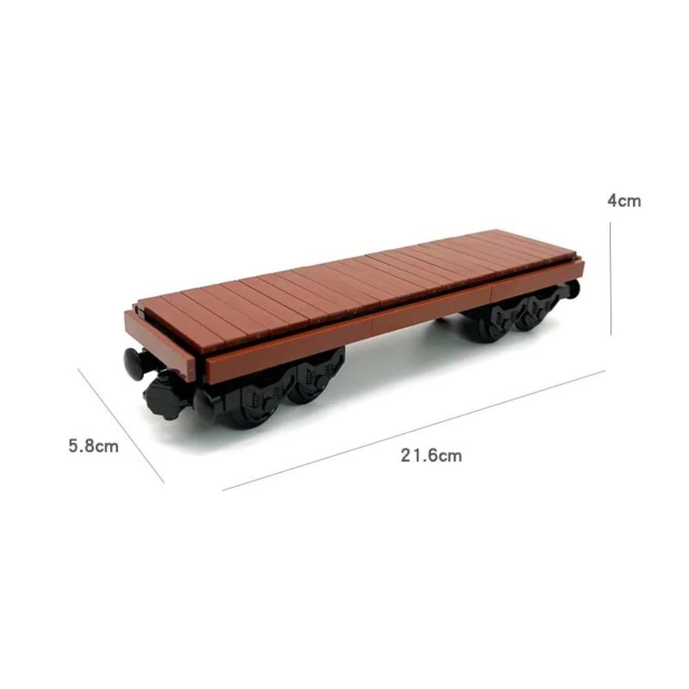 Creative Small Building Blocks German Freight Train Carriages Set - Stone/Coal/Low-bed Cars DIY Toy