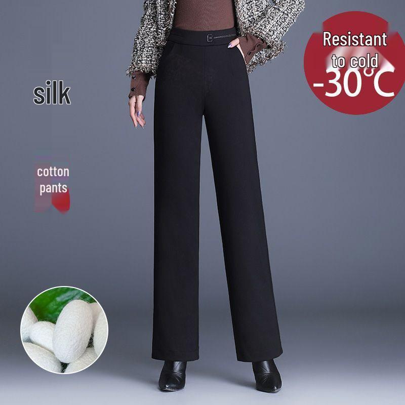 

Women s Winter Silk Cotton Flared Pants - Cold-Resistant, Warm, Thickened Velvet Base Layer M (Recommended 95-105 kg)