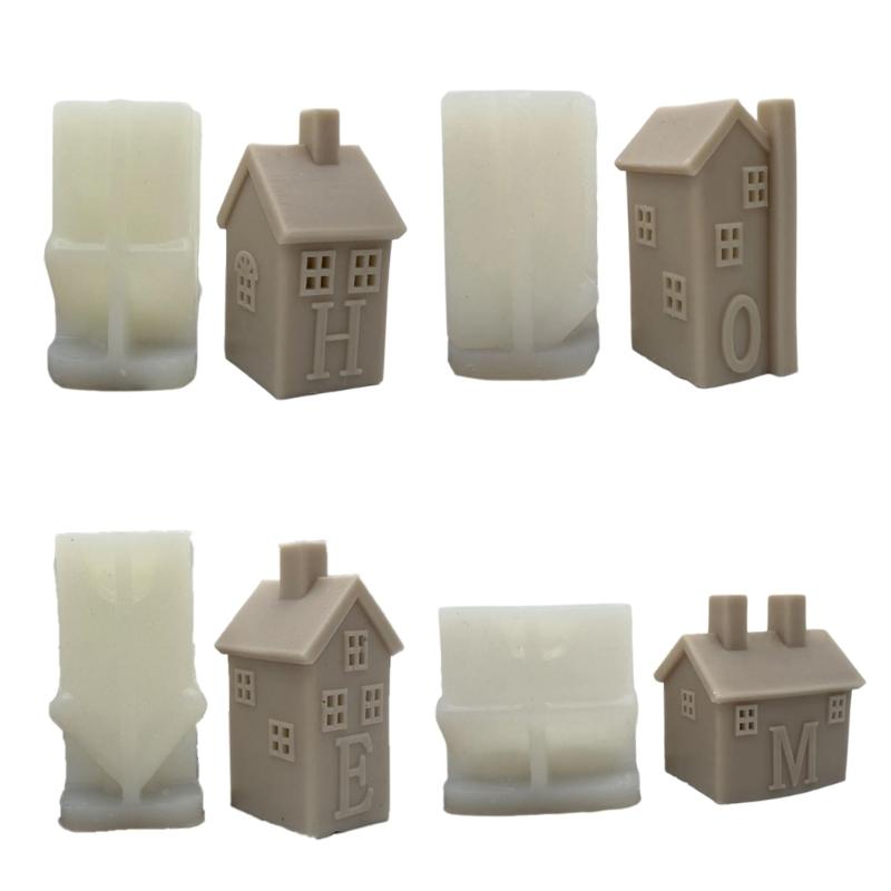 

4Pcs House Shaped Candle Molds for Making Candle Soap Room Decorations, House Shaped Silicone Molds for Epoxy Resin 1
