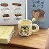 Cute Toast Puppy Ceramic Mug with Lid Spoon Practical Birthday Gift for Friends Meaningful Creativity