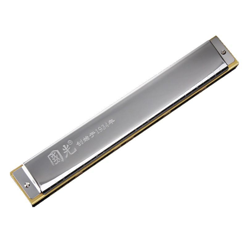 Guoguang 24-Hole Double Reed Harmonica, C Key for Beginner Students and Self-Study, Suitable for All Ages