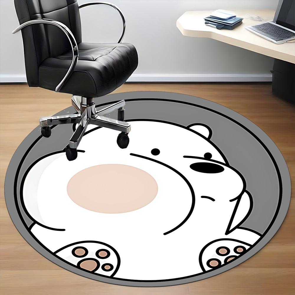 1pc We Bare Bears Office Round Area Rug, Under Office Chairs Bedroom Living Room Home Decor, Room Deco, Available In Various Sizes