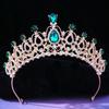 DIEZI Baroque Vintage Princess Queen Bridal Crown Headwear Crystal Tiara For Women Wedding Crown Hair Dress Accessories Zircon