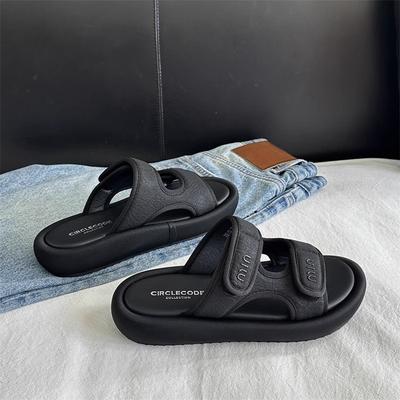 Popular Thick-soled Slippers for Women's Summer Outer Wear 2025 New Velcro Cool Slippers with Skirts and Beach Flip-flops