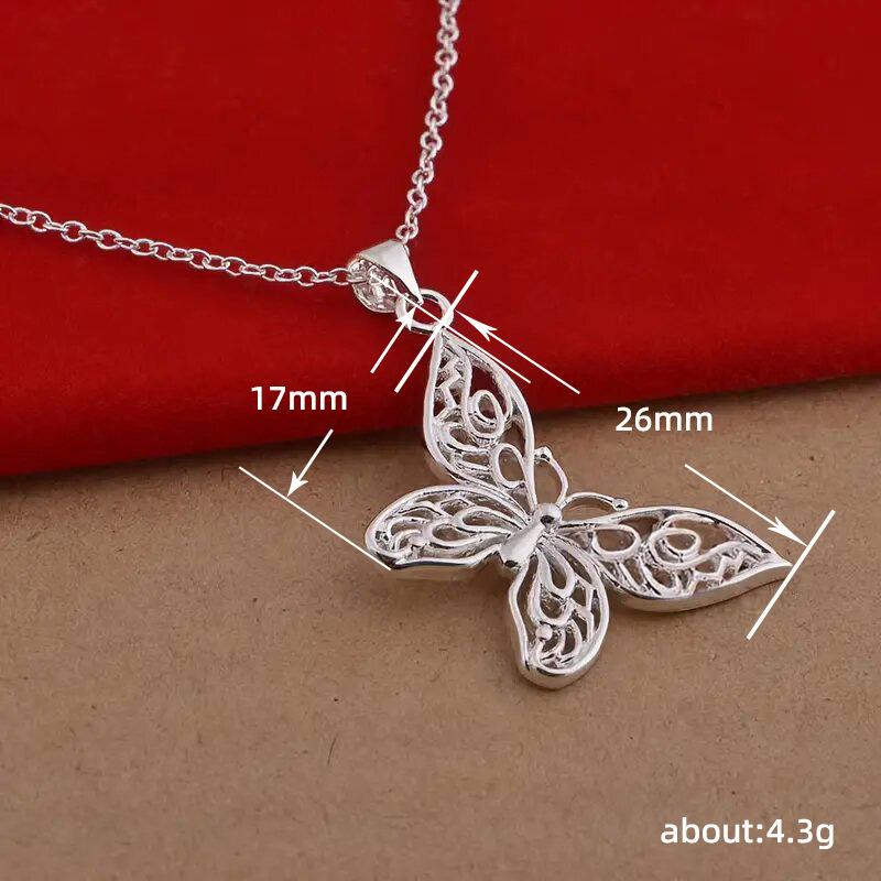 Necklace Butterfly Pendant, Hollow Necklace With A Sense Of Design, Versatile Women'S Necklace With Temperament