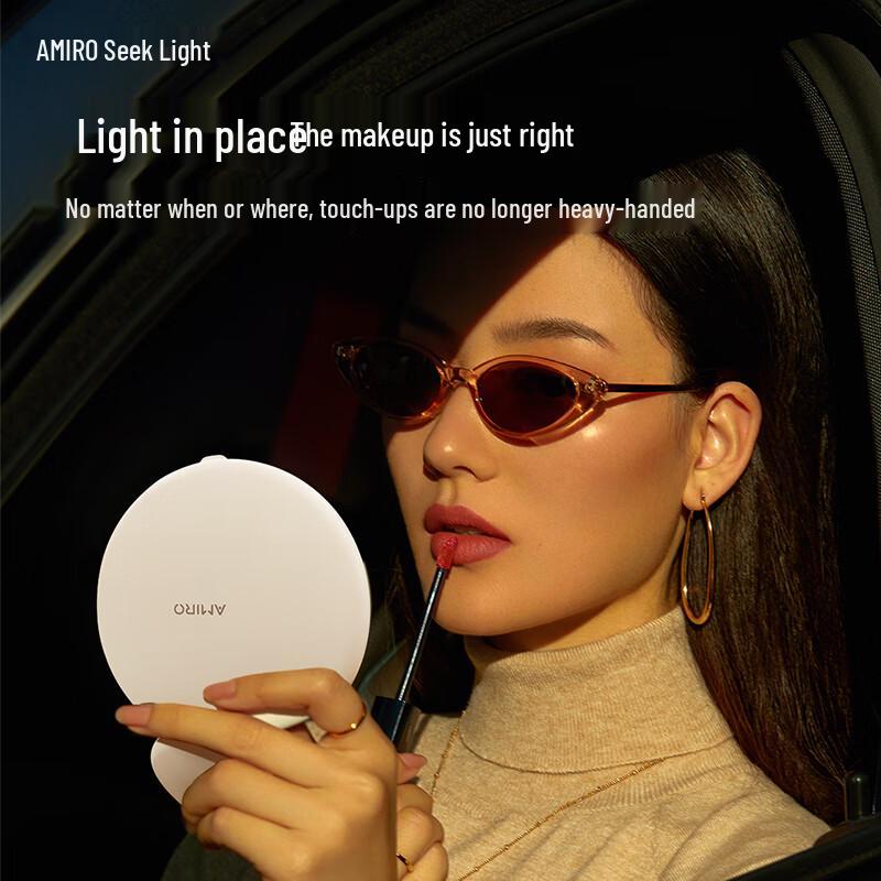 AMIRO Portable LED Lighted 5X Magnifying Makeup Mirror CN Plug (adapter Included)