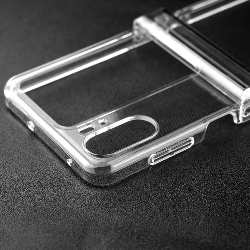 Obudowa ochronna na telefon Oppo Find N2 Flip 5G z zabezpieczeniem przed zarysowaniami, przezroczysta, twarda