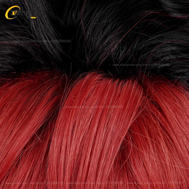 Disponibile Gioco Komano Manato Corto 32m Nero Rosso Colore Misto Cosplay Anime Parrucca Sintetica Resistente al Calore Feste di Halloween Parrucche