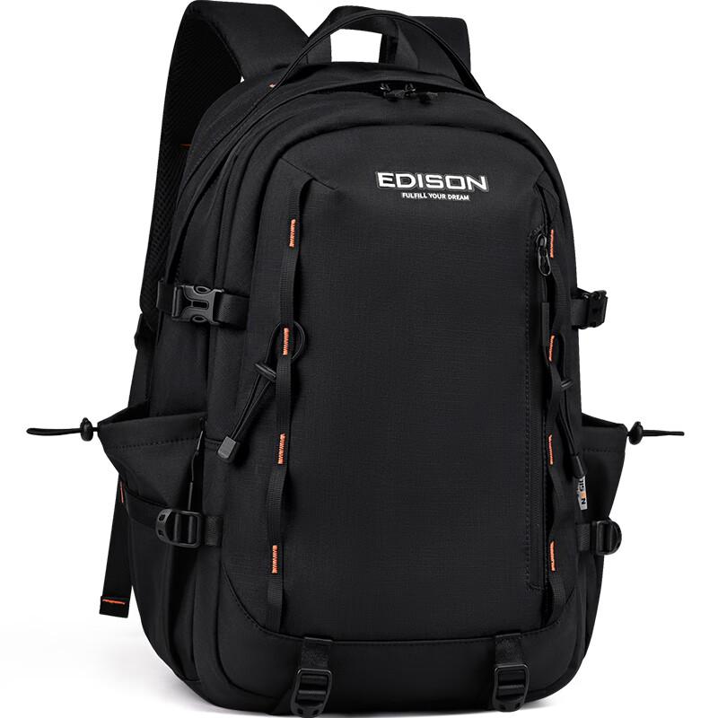 

Edison Backpack with Large Capacity, Anti-Drop Spine Protection, Weight Reduction, Travel Shoulder Bag, Trendy Backpack K16-1 чорний
