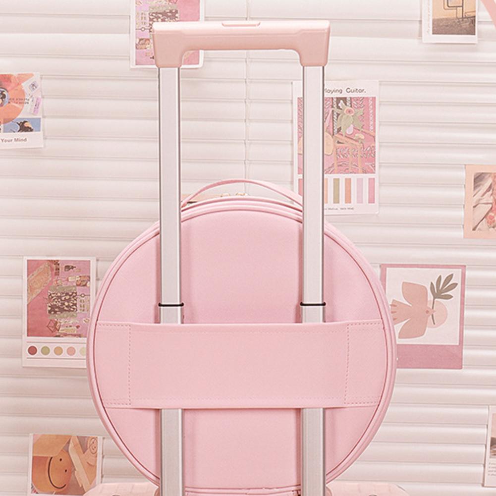 Circular Cosmetical Storage Case Vanity LookingGlass With Light Portable Large Capacity Cosmetic Bag Ladies Wash Bag