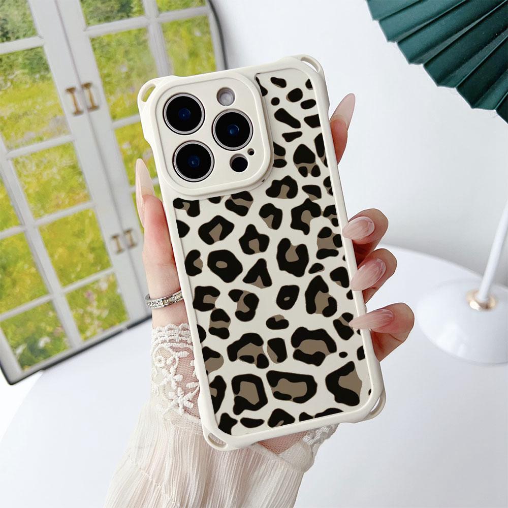 Retro Colorful Purple Leopard Women For Iphone 17 16 15 14 12 Phone Case Four Corner Anti Fall Protection Portable Hanging Rope
