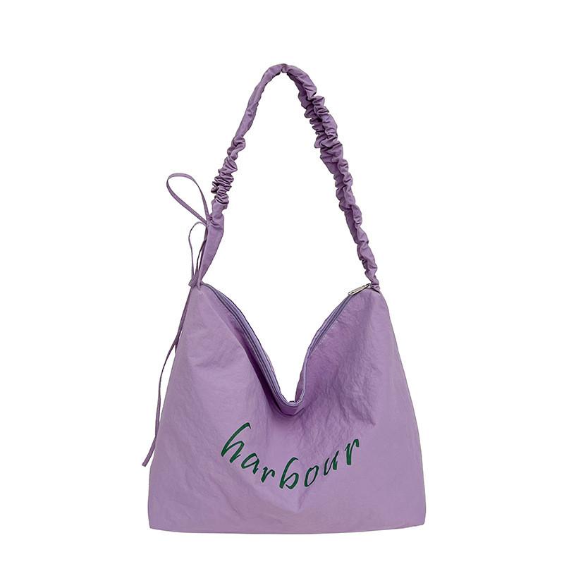 Nylon Tote Bag For Women With Folded Design Large Capacity For Daily Use