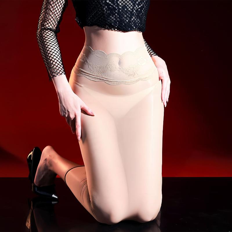 Women's High Lace Waist Wrap Hip Pencil Skirt 5D Ultra Thin Sheer Slim Skirt for Office Commute