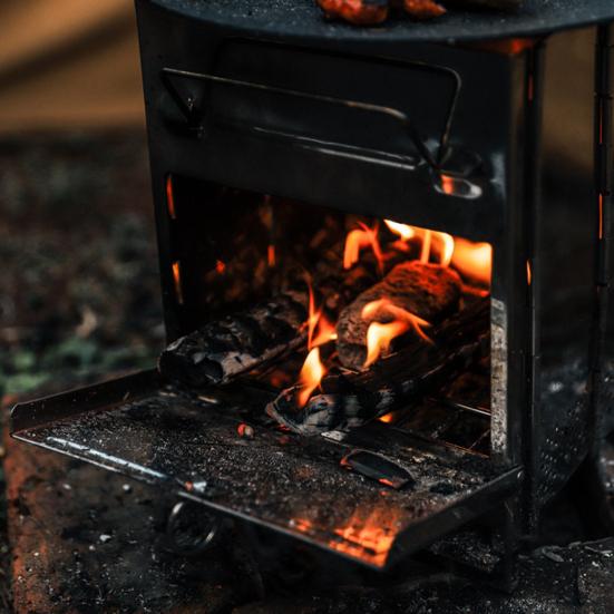 Wood Burning Folding Camp Stove Stainless Steel Grid Multiple Fuels Backpacking Stove Lightweight Collapsible Outdoor Cooking Stove for Hiking Camping