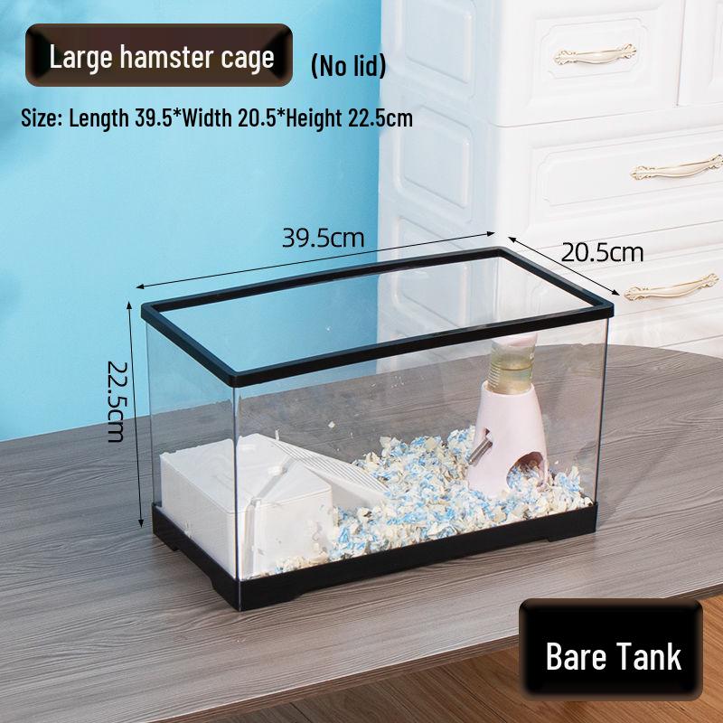 Luxury Acrylic Transparent Hamster Cage with Landscaping - Beginner Friendly, Spacious, for Golden Hamsters